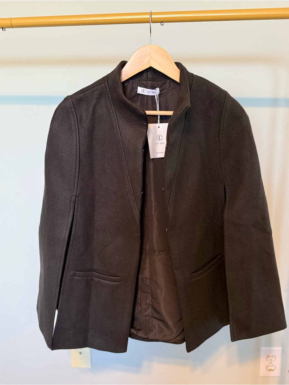 Bloomingdale's Women's Black Stand-Collar Blazer